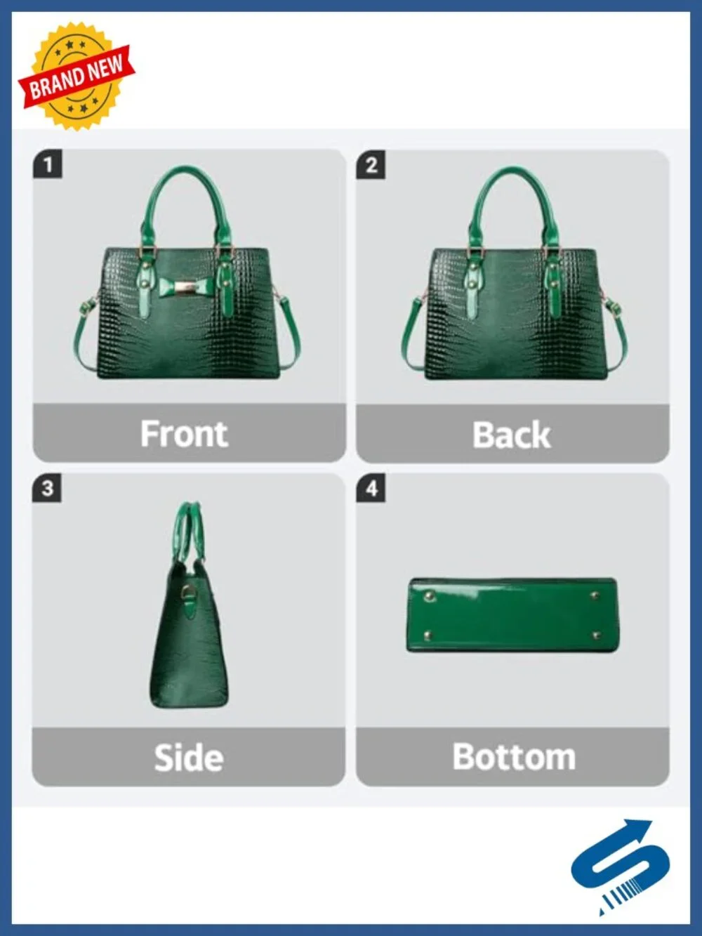 PU Leather Top Handle Satchel Bow Handbag Set with Wallet